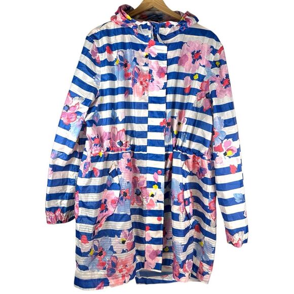Joules Floral Printed Waterproof Packaway Rain Jacket Women's Size 14 - Picture 1 of 7